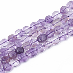 Chapelets de perles en améthyste naturelle, ovale, 9~13x9~10x5~6mm, Trou: 1mm, Environ 39~44 pcs/chapelet, 14.8 pouce ~ 16.1 pouces