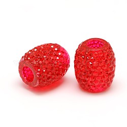 Barrel Resin Beads, Red, 15x12mm, Hole: 5mm