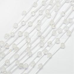 Perline di cristallo di quarzo naturale, perle di cristallo di rocca, roso, 10x5mm, Foro: 1 mm