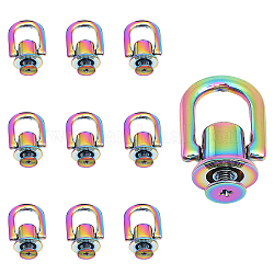 Cierres de suspensión de bolsa de aleación de zinc chgcraft, con tornillo de hierro, para accesorios de reemplazo de bolsas, color del arco iris, 2.1x1.6x1.2 cm, agujero: 2.5 mm, 10 juego / caja