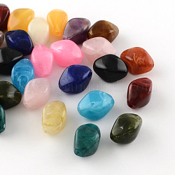 Perles acryliques imitation pierre précieuse bicone, couleur mixte, 18x11.5x11.5mm, Trou: 2mm