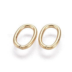 304 in acciaio inox anelli di salto aperto, ovale, oro, 10x6.5x1.1mm