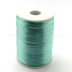 Cordón de poliéster, verde mar claro, 2mm, aproximamente 80yards / rodillo (73.152 m / rollo)