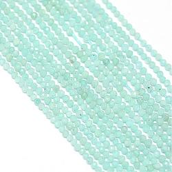 Natural Amazonite Bead Strands, Faceted, Round, 2mm, Hole: 0.5mm, about 170~180pcs/strand, 12.9 inch~13.3 inch(330~340mm)