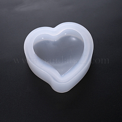 Moldes de silicona, moldes de resina, para resina uv, fabricación de joyas de resina epoxi, corazón, blanco, 5.2x4.8x1.6 cm