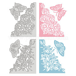 GLOBLELAND 2Pcs 2 Style Carbon Steel Cutting Dies Stencils, for DIY Scrapbooking/Photo Album, Decorative Embossing DIY Paper Card, Butterfly Pattern, 11.2x8.7x0.08cm, 1pc/style