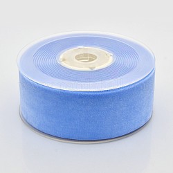 Cinta de terciopelo de poliéster para embalaje de regalo y decoración de festival, azul aciano, 1-1/2 pulgada (38 mm), aproximamente 20yards / rodillo (18.29 m / rollo)