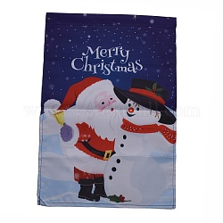 Garden Flag for Christmas, Double Sided Polyester House Flags, for Home Garden Yard Office Decorations, Father Christmas with Snowman, Colorful, 460x320x0.4mm, Hole: 18mm