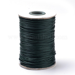 Cordes en polyester ciré coréen tressé, vert foncé, 3mm, environ 43.74 yards (40 m)/rouleau