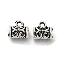 Tibetan Style Alloy Tube Bails, Loop Bails, Cadmium Free & Lead Free, Antique Silver, 7x7.5x4.5mm, Hole: 1.2mm, Inner Diameter: 1.8mm, about 1667pcs/1000g