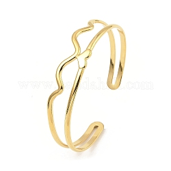 304 braccialetti bracciale in acciaio inox, cuore con onda, oro, diametro interno: 2-1/4 pollice (5.75 cm)