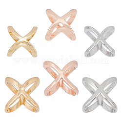Dicosmetic-anillo cruzado con hebilla para bufanda, aleación, 6 estilos, 6 Uds., soporte de cierre ancho grueso para bufanda de ropa, color mezclado, 18.5~21x18~21x18.5~20.5mm, 1pc / estilo