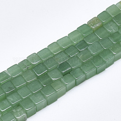 Verde naturale perline avventurina fili, cubo, 6~6.5x6~6.5x6~6.5mm, Foro: 1 mm, circa 65pcs/filo, 16.1 pollice
