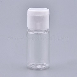 Bottiglie vuote in plastica per animali domestici, con coperchi in plastica pp bianca, per campioni cosmetici liquidi da viaggio, bianco, 2.3x5.65 cm, capacità: 10 ml (0.34 fl. oz).