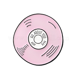 Broche de aleación word all about you, insignia de forma de registro creativo para ropa de mochila, rosa perla, 31x30x10.5mm