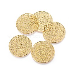 Alloy Filigree Joiners Links, Flat Round, Cadmium Free & Lead Free, Golden, 52.5x2mm, about 90pcs/1000g