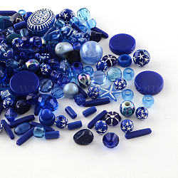 Perline acrilico, forme misto, blu scuro, 5.5~28x6~20x3~11mm, Foro: 1~5 mm