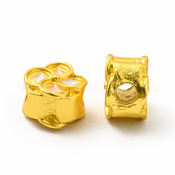 Emaille-Perlen aus Zahnstangenbeschichtung, Blume, mattgoldene Farbe, 9.6x5.7 mm, Bohrung: 2.8 mm
