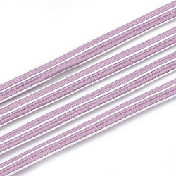 Flach elastische Schnur, mit Nylon außen und innen Gummi, Pflaume, 7x2.5 mm, ca. 100 Yard / Bündel (300 Fuß / Bündel)