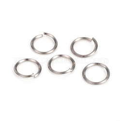 304 anello di salto in acciaio inossidabile, anelli di salto aperti, colore acciaio inossidabile, 15 gauge, 15.2x1.5mm, diametro interno: 11.2mm