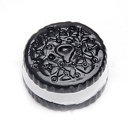 Resin Cabochons, Biscuit, Black, 16x8mm