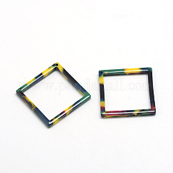 Cellulose Acetate(Resin) Pendants, Rhombus, Yellow, 30.5x30.5x2.5mm, Hole: 1.5mm, side length 22mm