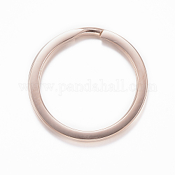 Ионное покрытие (ip) 304 брелок для ключей из нержавеющей стали, брелок для ключей, розовое золото , 25x2 мм