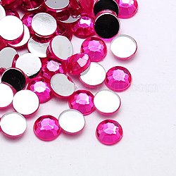 Imitation Taiwan Acrylic Rhinestone Cabochons, Faceted, Half Round, Camellia, 4x1.5mm, about 10000pcs/bag