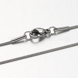 304 Edelstahl Schlangenketten Halsketten, mit Karabiner verschlüsse, Edelstahl Farbe, 17.7 Zoll (45 cm)