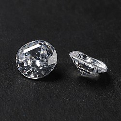 Cabochons de circonio cúbico, Grado A, facetados, diamante, Claro, 7x4mm