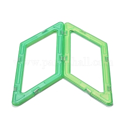 DIY Plastic Magnetic Building Blocks, 3D Building Blocks Construction Playboards, for Kids Building Toys Gift Accessories, Parallelogram, Random Single Color or Random Mixed Color, 193x64x6mm, Side Length: 129mm and 81mm