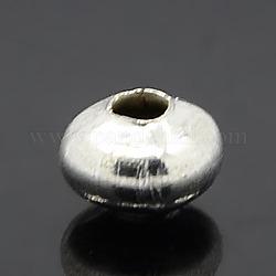 Perle di ferro spacer, rondelle, colore argento placcato, 8x5mm, Foro: 2 mm