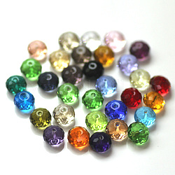 Perles d'imitation cristal autrichien, grade AAA, facette, rondelle, couleur mixte, 8x5.5mm, Trou: 0.9~1mm