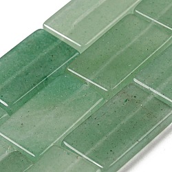 Естественный зеленый авантюрин бисер нитей, прямоугольные, 20x12x3 мм, отверстие : 1 мм, около 20 шт / нитка, 15.75'' (40 см)