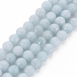 Natürliche Aquamarin Perlen Stränge, facettiert, Runde, 6~7 mm, Bohrung: 1 mm, ca. 60~61 Stk. / Strang, 15.35 Zoll