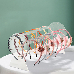 Présentoir d'organisateurs de bandeau en acrylique, avec 7 pièces de couleurs, clair, 30x1x20 cm