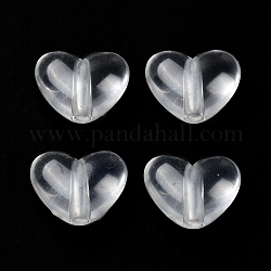 Abalorios de acrílico transparentes, corazón, blanco, 11x14x6mm, agujero: 2 mm, aproximamente 833 unidades / 500 g