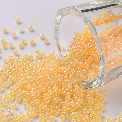 Perline di semi di vetro rotonde di grado 12/0, ceylon, navajo bianco, 2x1.5mm, Foro: 0.7 mm, circa 48500pcs/libbra