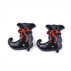 Cabuchones de resina, botas de halloween, negro, 25x21.5x7mm
