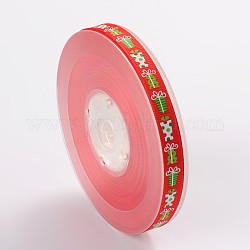 Weihnachten Thema Polyesterbänder, rot, 3/8 Zoll (9 mm), etwa 100 yards / Rolle (91.44 m / Rolle)