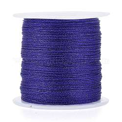 ポリエステル編組メタリック糸  DIYの編みこみのブレスレット作りと刺繡のために  インディゴ  0.4mm  6プライ  約54.68ヤード（50m）/ロール