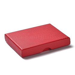 Boîtes de kit de bijoux en carton, avec une éponge à l'intérieur, rectangle, rouge, 9.05x7.1x1.55~1.65 cm