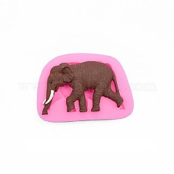 Elephant Design DIY Food Grade Silicone Molds, Fondant Molds, For DIY Cake Decoration, Chocolate, Candy, UV Resin & Epoxy Resin Jewelry Making, Random Single Color or Random Mixed Color, 53x76x12mm, Inner Size: 38x57mm