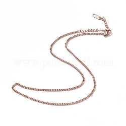 Chapado en iones (ip) 304 collar de cadena de acero inoxidable para hombres y mujeres, oro rosa, 15.87 pulgada (40.3 cm)