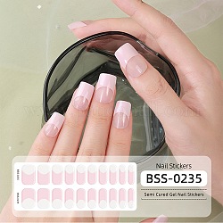 Nail Art Full Cover Nail Stickers, Self-Adhesive, for Nail Tips Decorations, Pink, 17.5x7.3x0.9cm, 20pcs/sheet