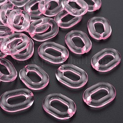 Transparentem Acryl Verknüpfung Ringe, Quick-Link-Anschlüsse, zur Herstellung von Kabelketten, Oval, rosa, 24x18x5 mm, Innendurchmesser: 13x7 mm, ca. 403 Stk. / 500 g