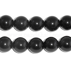 Natürlichen Obsidian Perle Stränge, Runde, 10 mm, Bohrung: 1 mm, etwa 15.5 Zoll, 40 Stk. / Strang