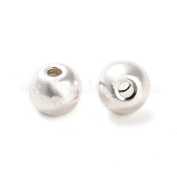 Perles en alliage, Plaqué longue durée, ronde, couleur d'argent, 6x5mm, Trou: 1.5mm