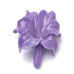 Perline corallo sintetico, tinto, fiore, viola medio, 44~45x33~34x13mm, Foro: 1.2 mm