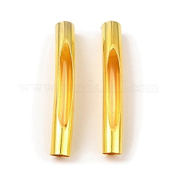 Бисера латунной трубки, полые изогнутые трубки, золотые, 35x5 мм, отверстие : 4 мм